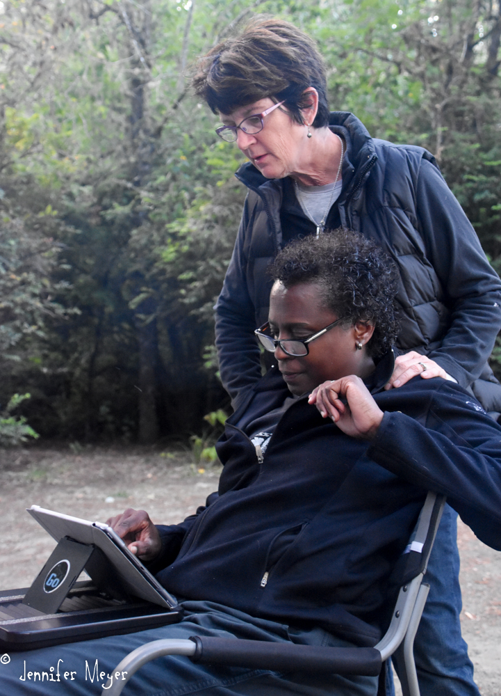 Checking out the news.