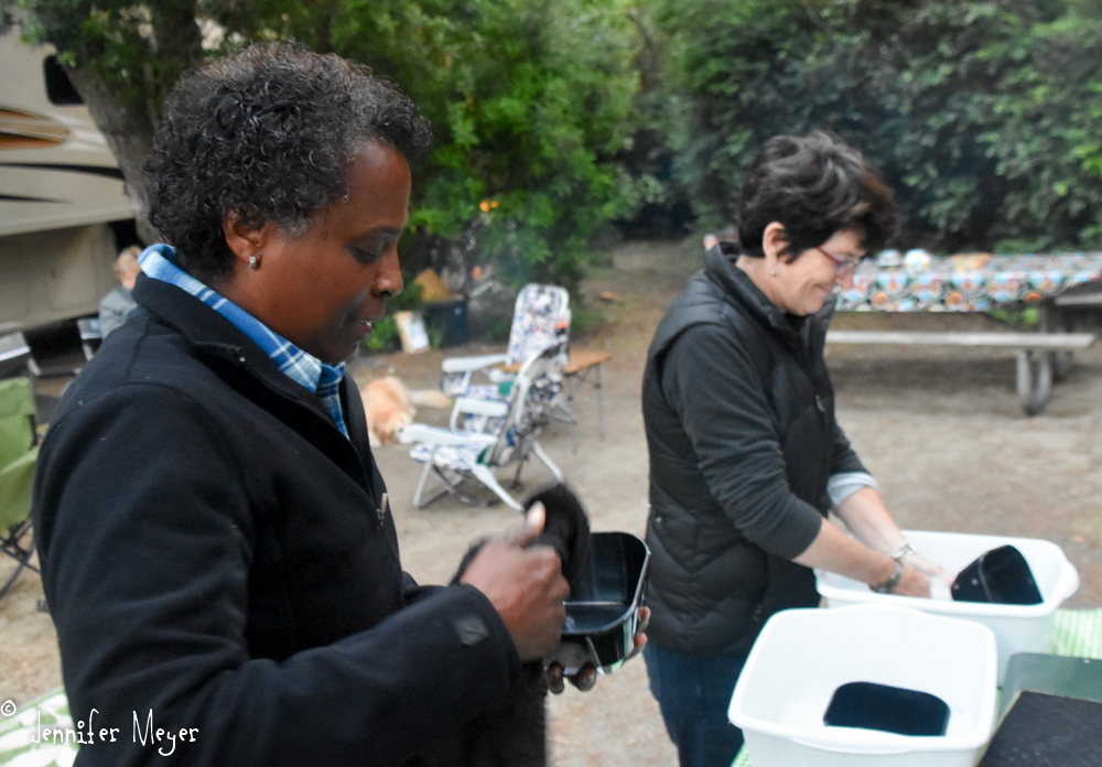 But they still prefer doing dishes outside.
