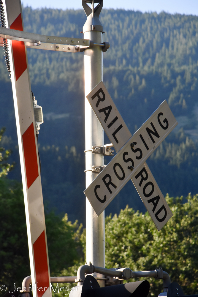 The campground is right on the railroad tracks.