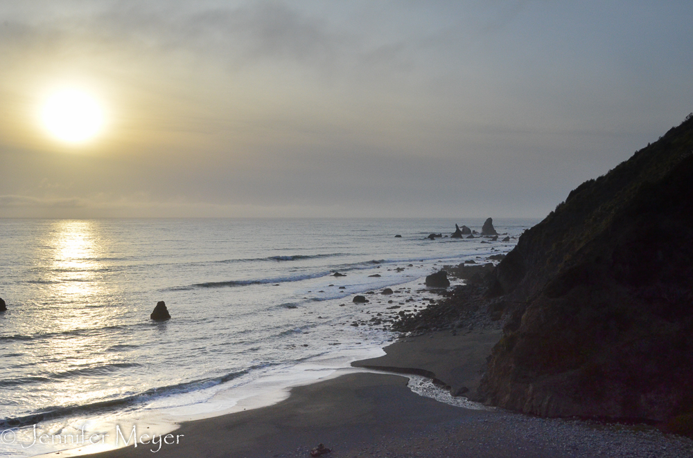 The sun was setting.