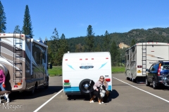 A happy caravan at the start of our journey.