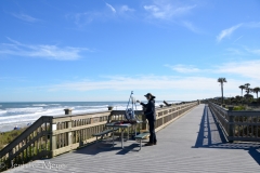 The next time we went, there were painters at the beach.