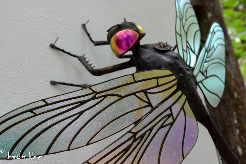 Large dragonfly glass art.