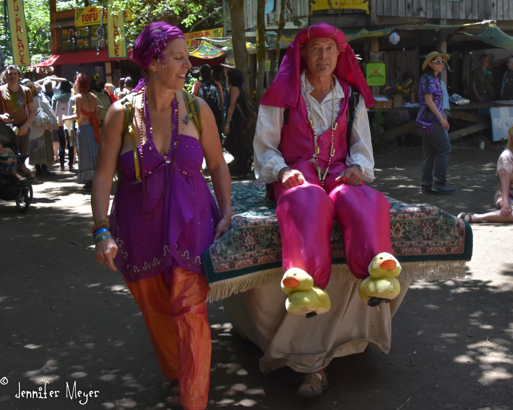 Man on a magic carpet.