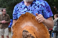 This man had a giant wooden hat.