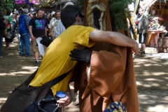 Many were happy to hug a tree.