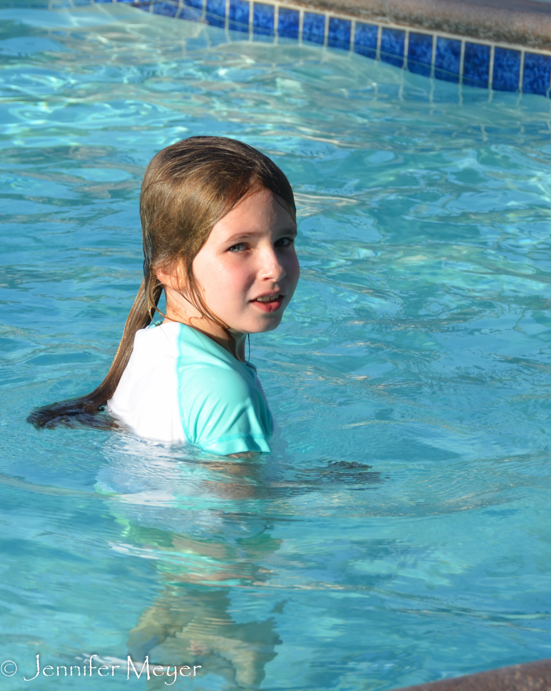 Maddie really loved the pool.
