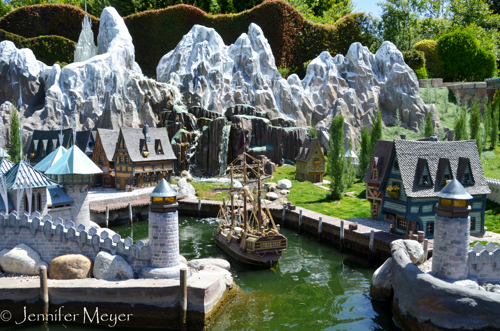 Miniature town n the Storybook ride.
