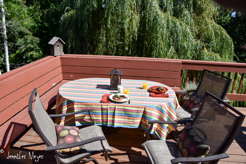 Sunny morning breakfast.