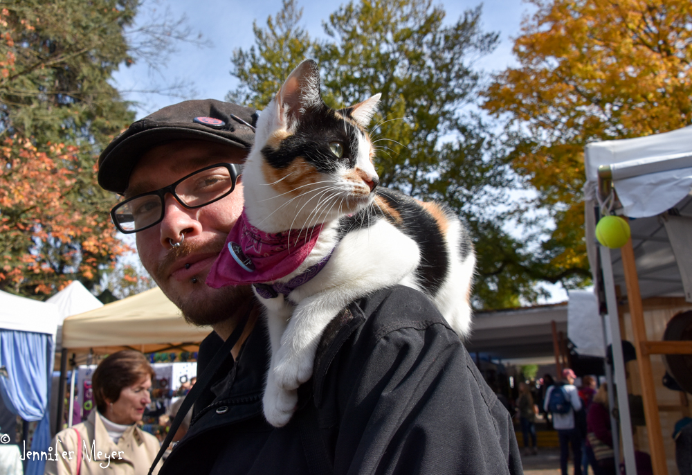 Just a guy and his cat.