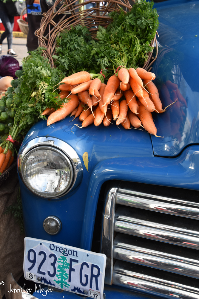 Carrots on a truck.