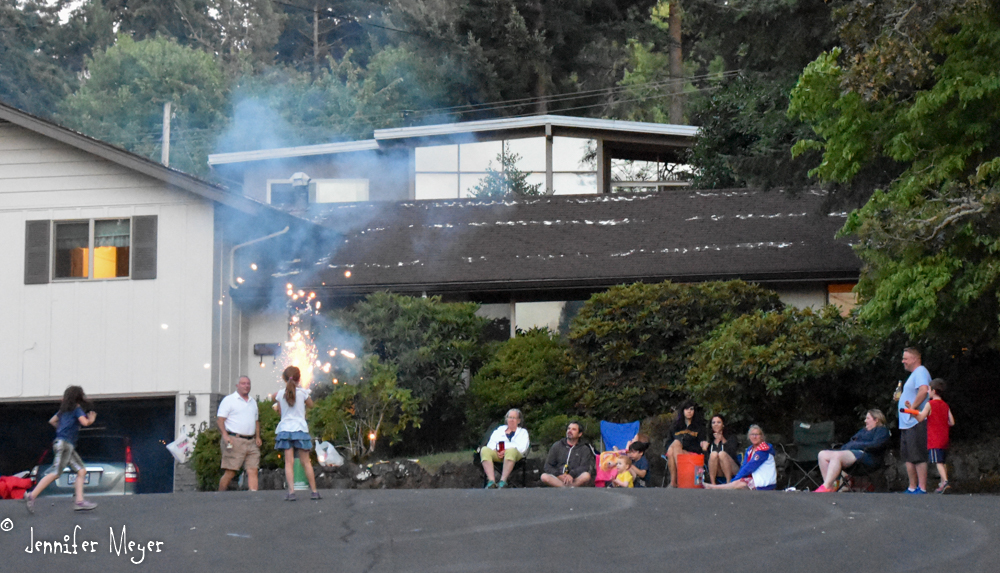 We got home in time for some neighborhood fireworks.