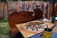 Outdoor art in the making.