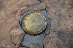A survey marker, placed by the Boston Museum on Science.