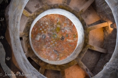 Looking at the ceiling from three four below.