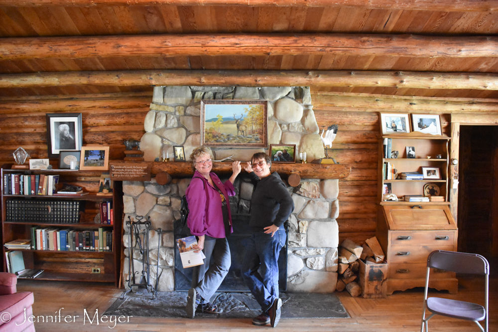 The docent insisted we pose.