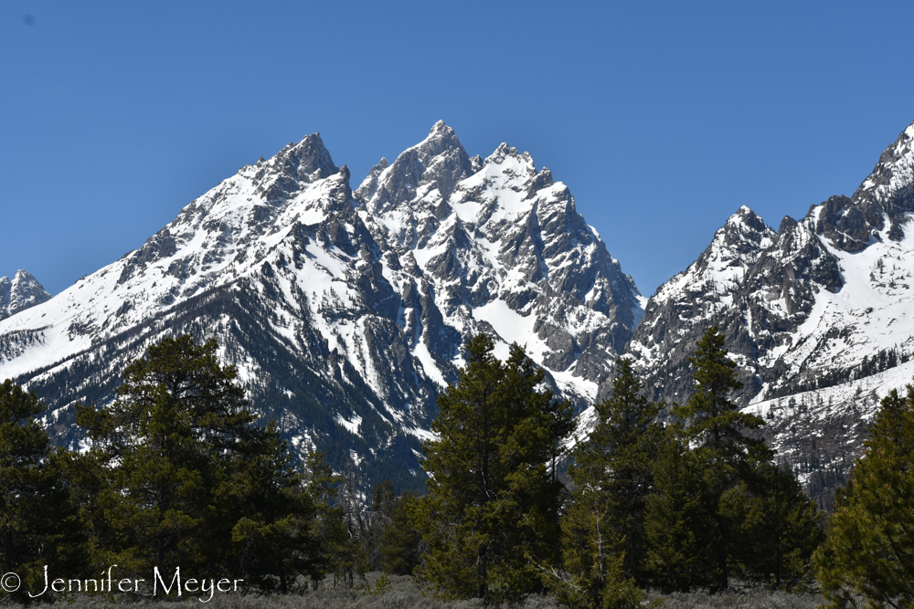 The mountains were so bright with snow.