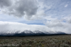 Our first day at the Grand Tetons, they were partially obscured.