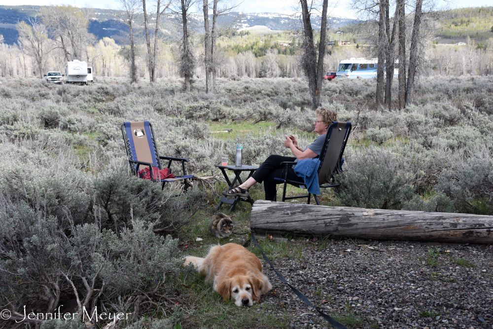 Back in the campground, it was finally warm enough to sit outside.