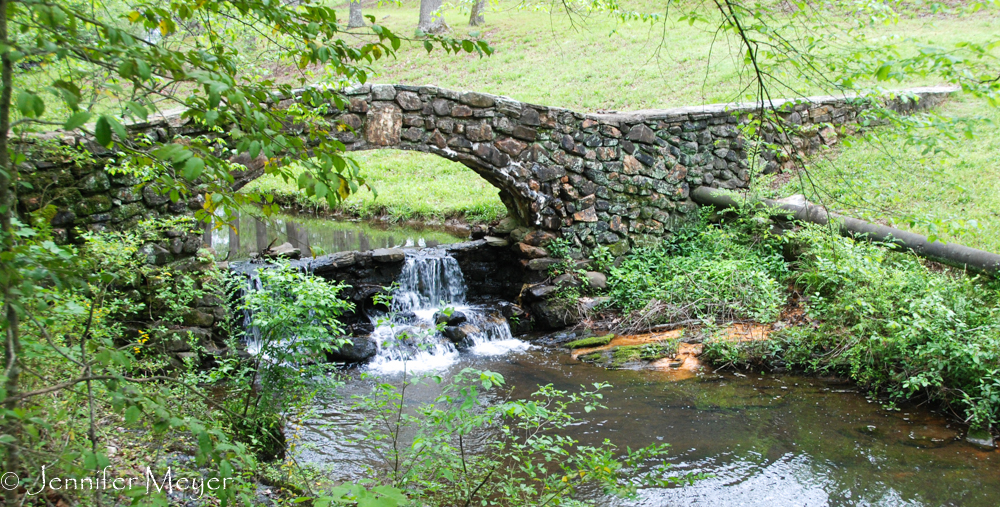 It was next to this sweet bridge.