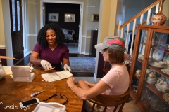 This nurse comes to take blood every day for 10 days after chemo.