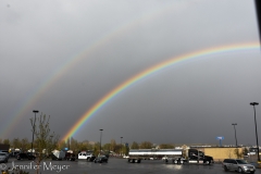 After some crazy wind and rain, a rainbow.