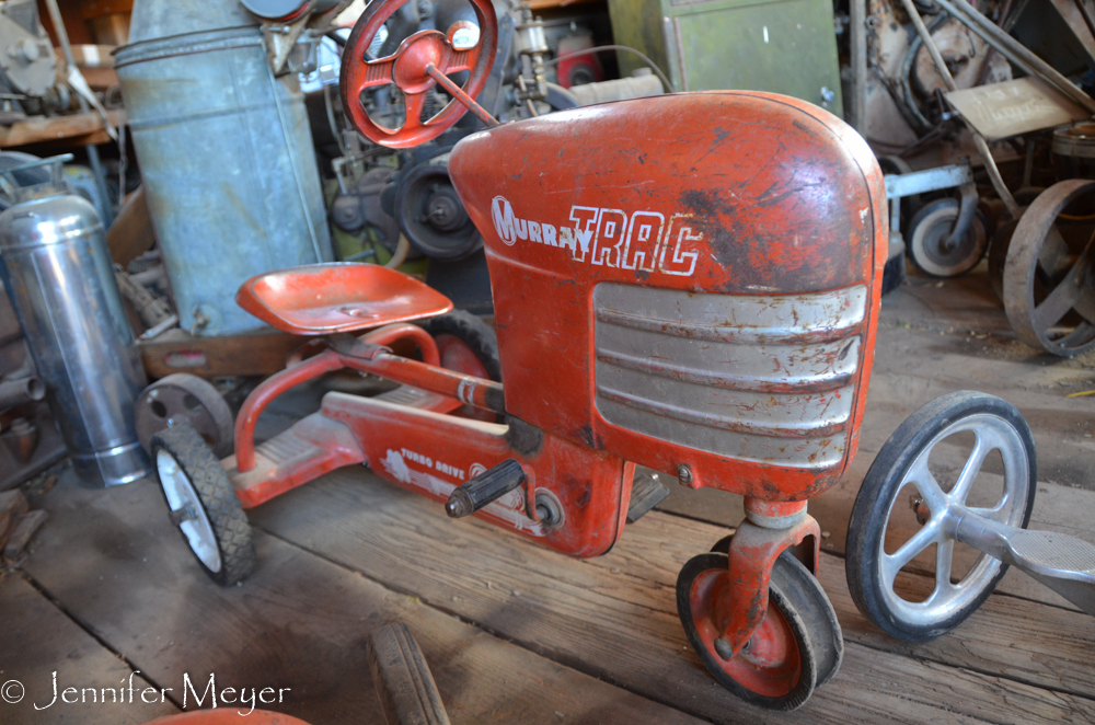 Our family had an old pedal tractor like this.