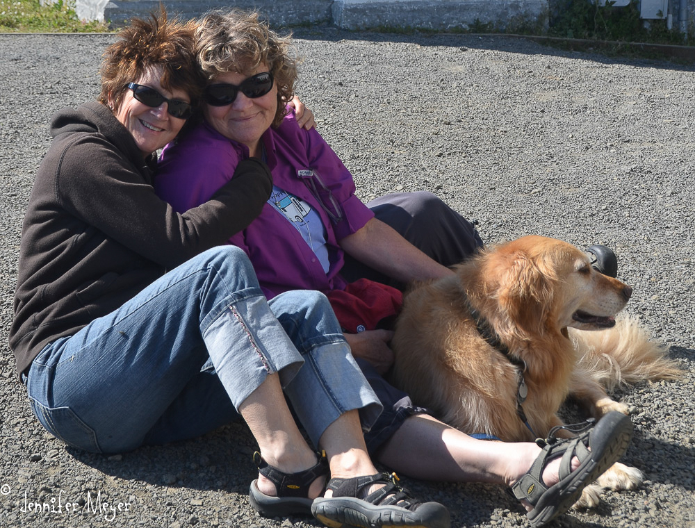 Kate and Kathy at the coast.