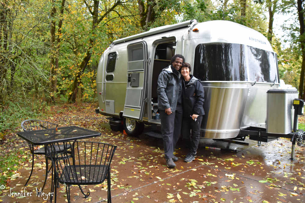 Their last month in Eugene, when they weren't at our house, they camped.