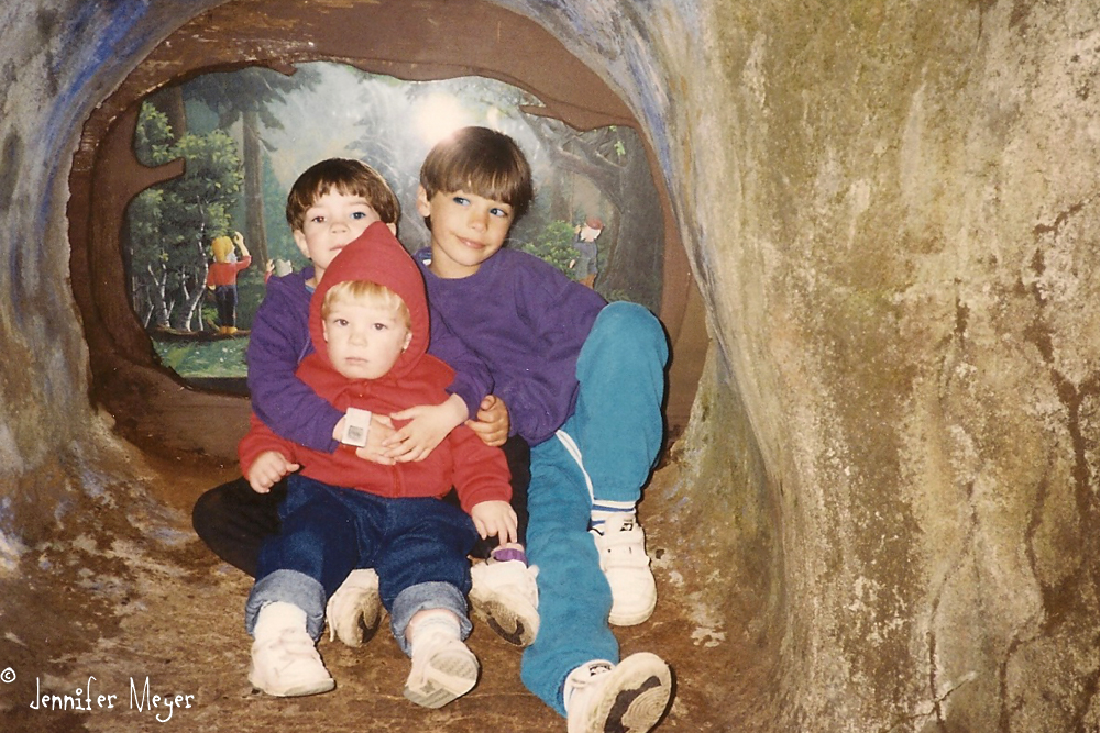 Tobi, Jesse, and Nathan at Enchanted Forest.