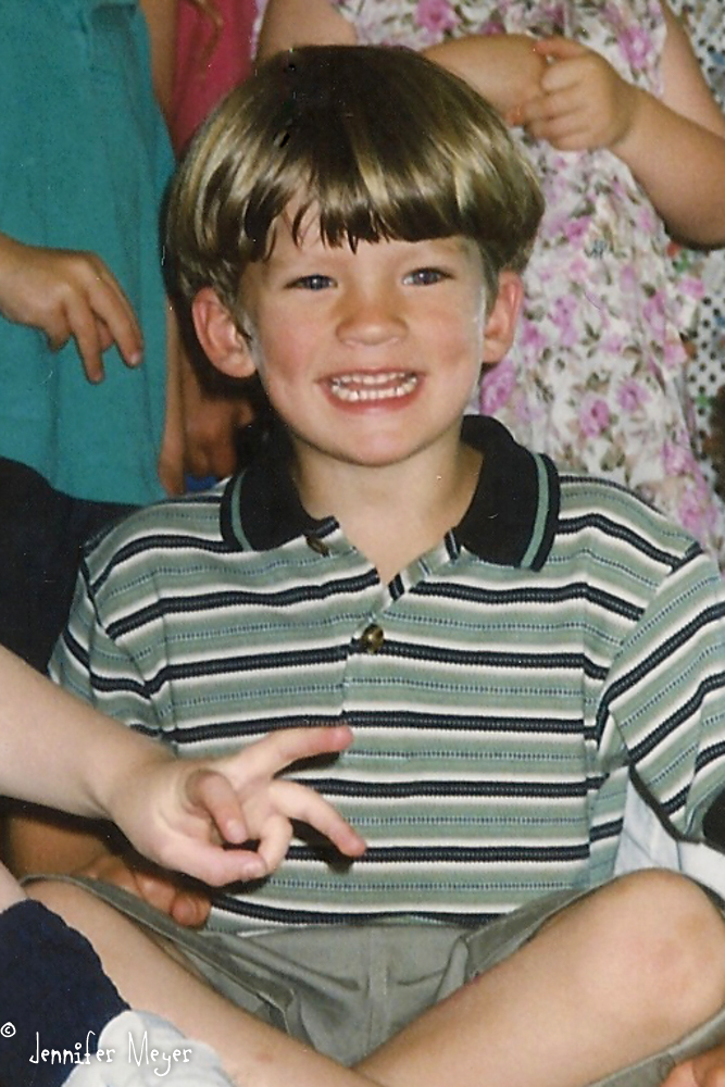 Josh at school. Our kids went to the same Montesorri school.