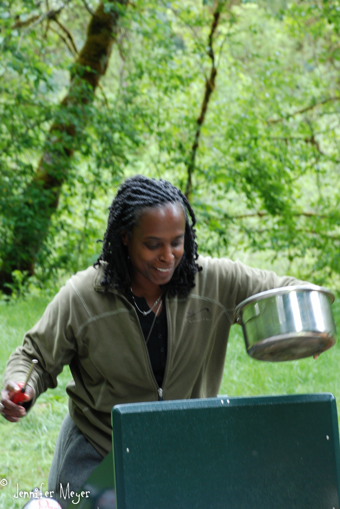 Robin is always the camp cook.