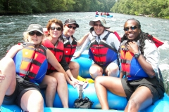 Rafting with friends.