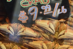 We bought a fresh crab at a farm market.