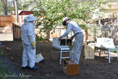 A bee keeper was delivering two new swarms of bees.