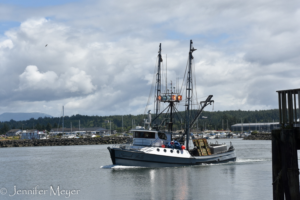 And watched fishing boats go by.