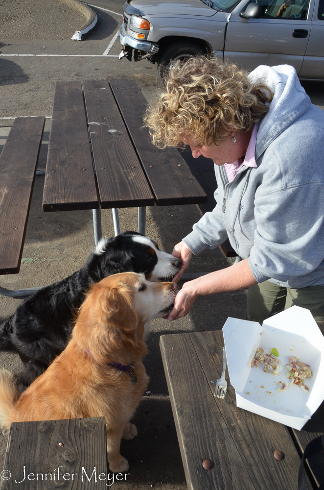 Equal bits for each.