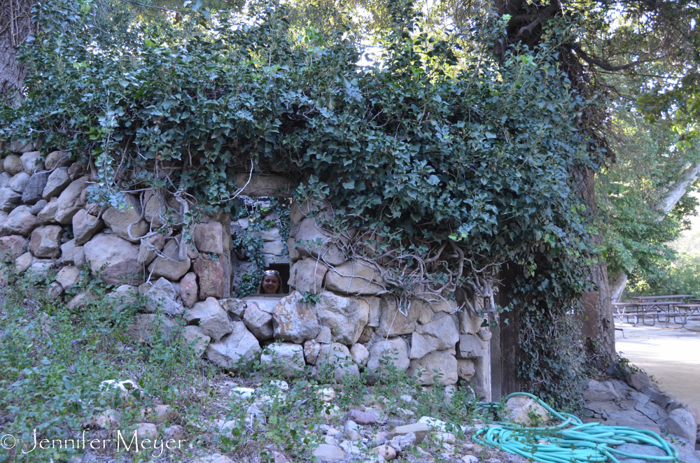 Aly and I went for a walk after dinner and found this old stone spring house.