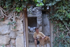 The roof collapsed, but the rest remains.