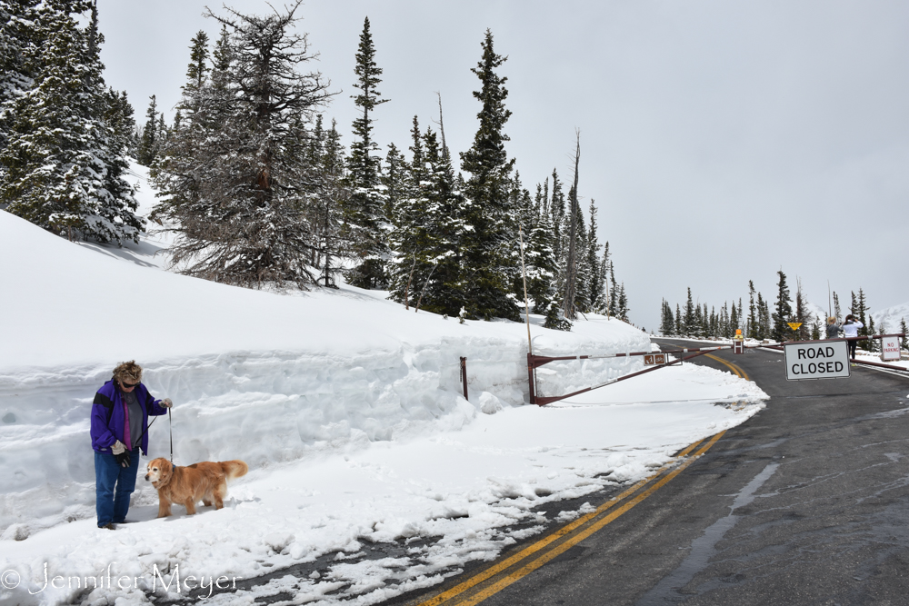 We drove to where the road was closed.