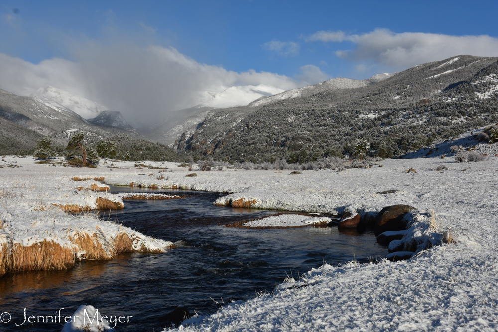 The river looked quite different this day.