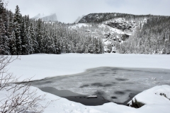 Bear Lake was frozen and snow-covered.