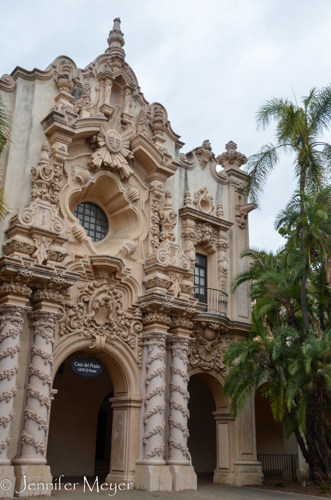We took a break from the zoo and walked through Balboa Park to The Prada restaurant for lunch.