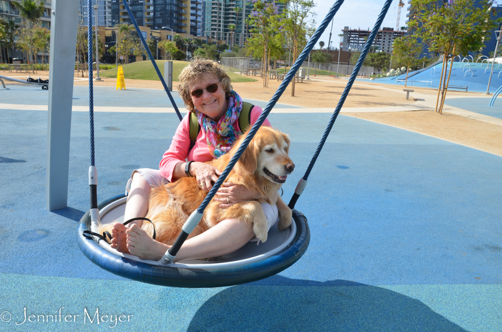 Bailey really enjoyed being able to swing in Kate's lap.