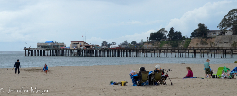 The one cool, cloudy day, we stopped by Capitola each.