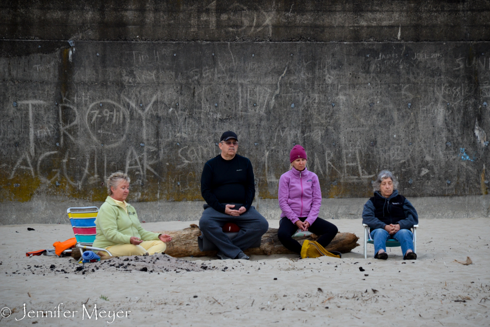 Meditating elders.