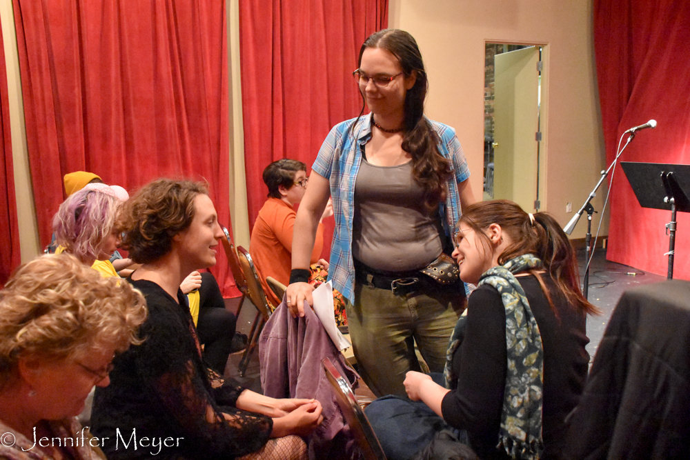 We got there early to get seats.