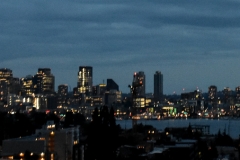 Skyline coming back over the bridge.