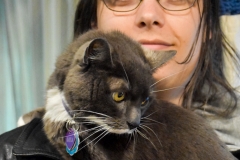 Tobi with her cat, Kayla.
