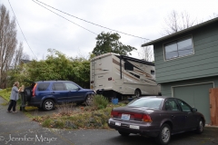 We were parked in Tobi's driveway for the night.